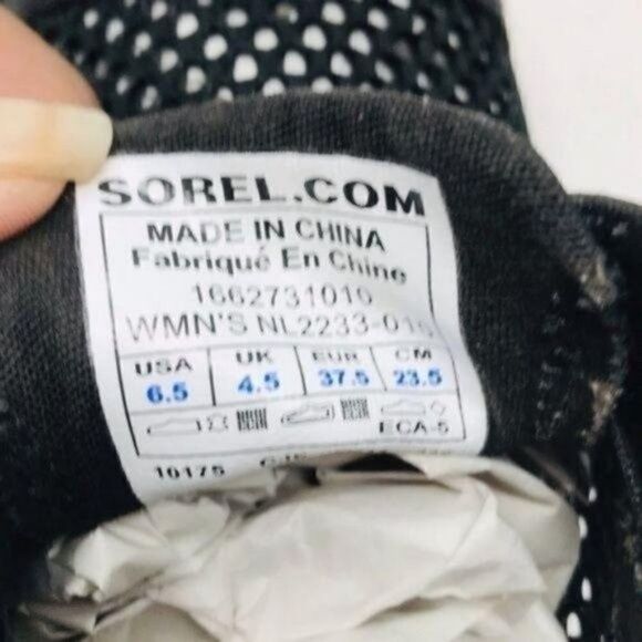 Sorel womans black mesh leather Oxford slide on loafers US 6.5 BoxG - Picture 4 of 5